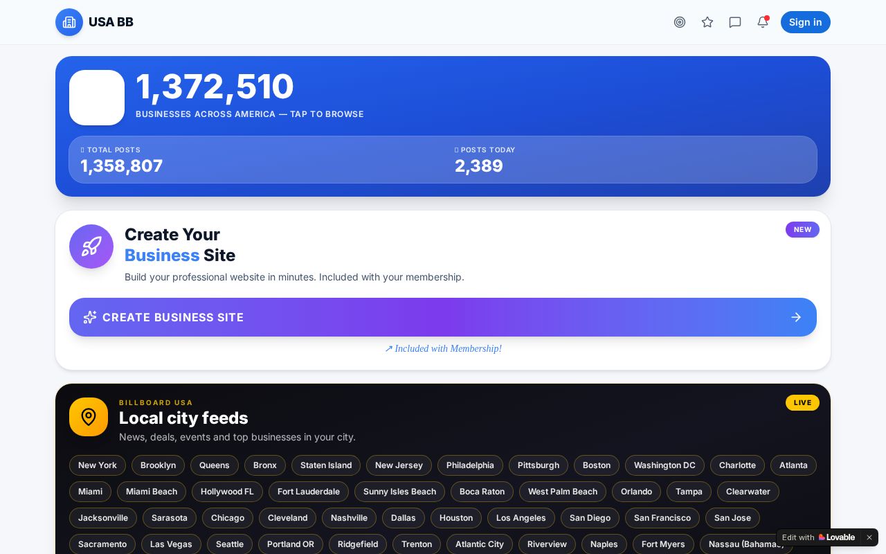 USA BUSINESS BOARD website preview