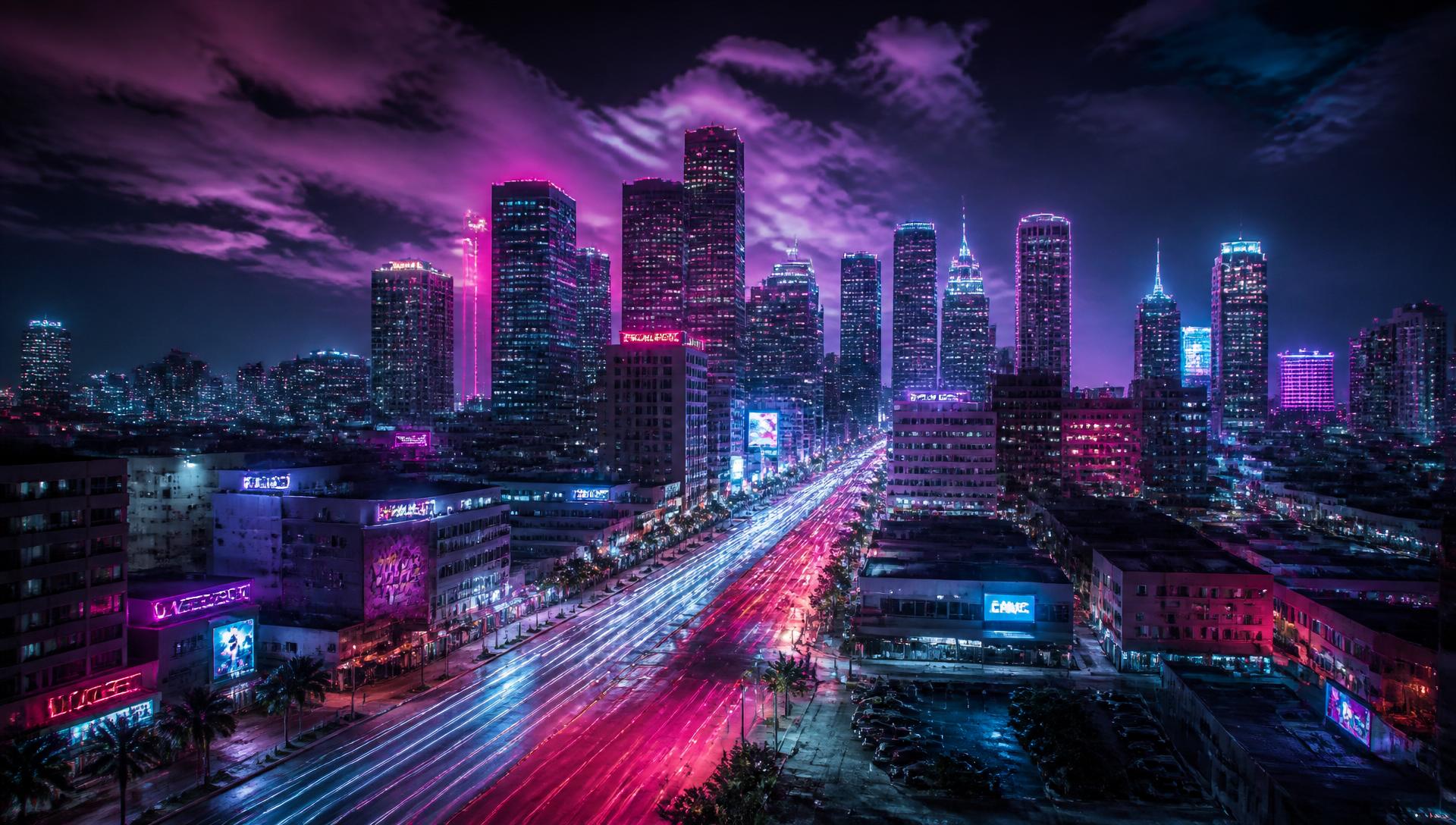Night city skyline